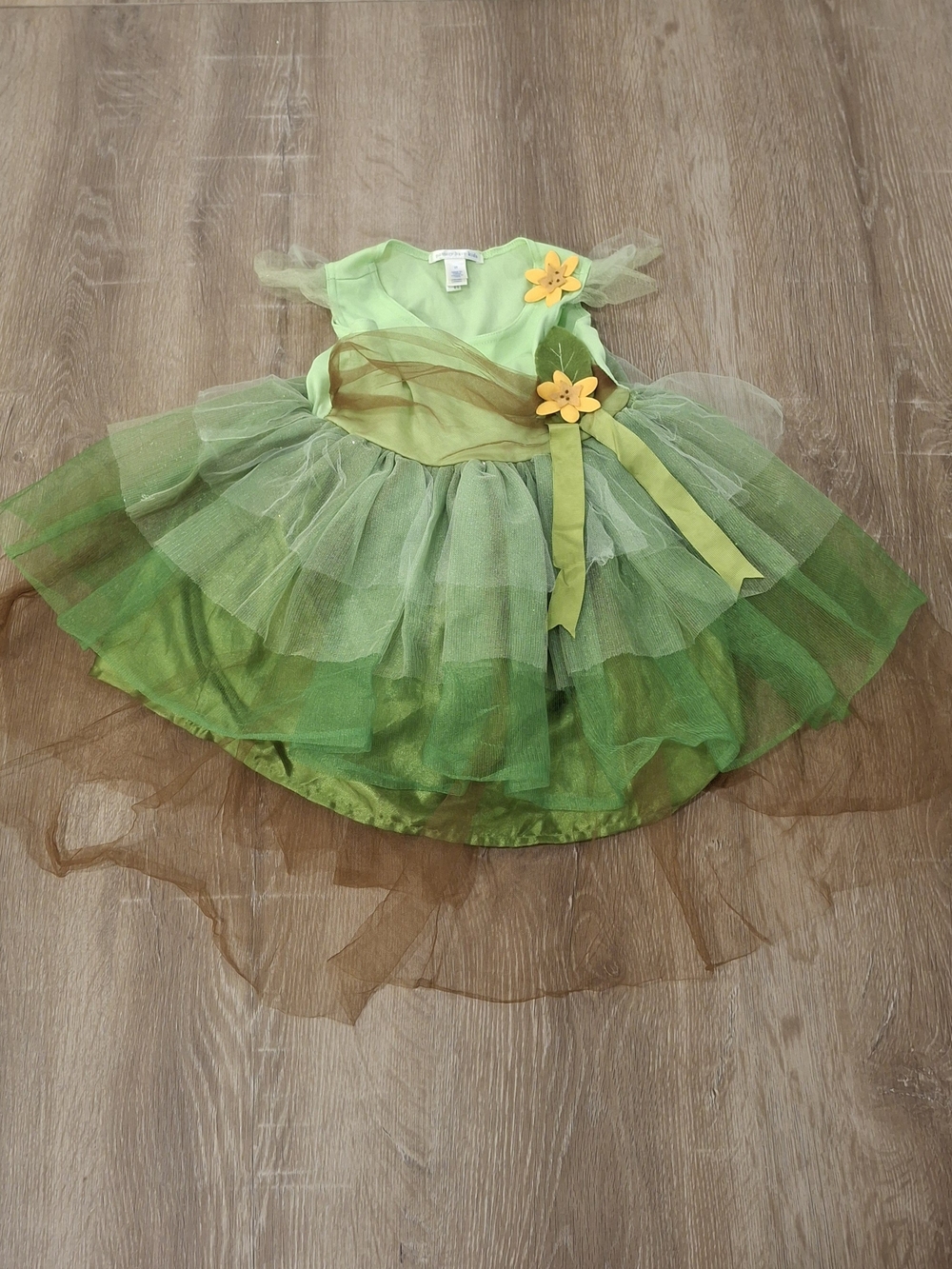 Pottery Barn Kids Halloween Fairy Costume Dress 3T Green Brown *1126*